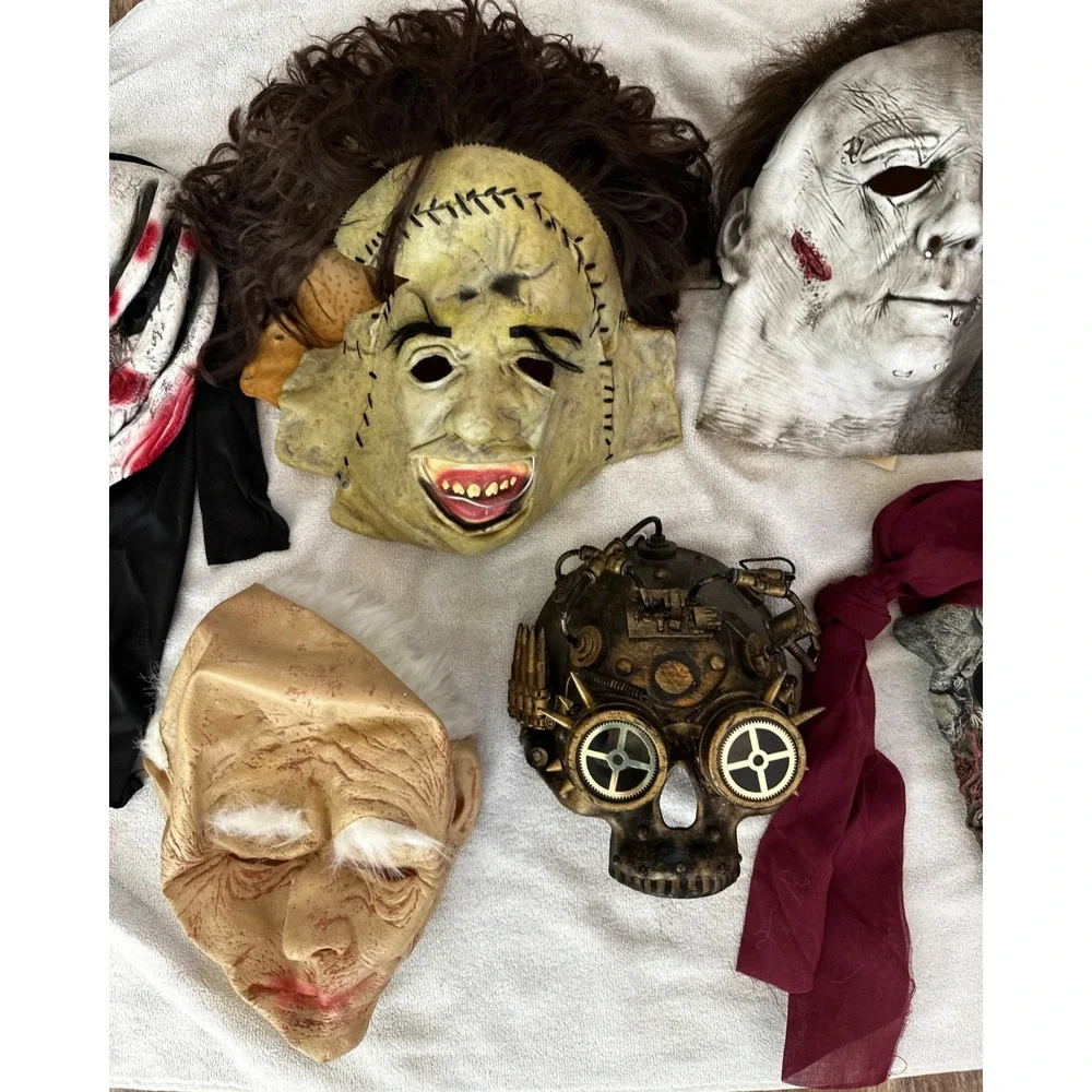 Halloween Rubber Mask Leatherface Michael Myers Bray Wyatt Steampunk Skull 6